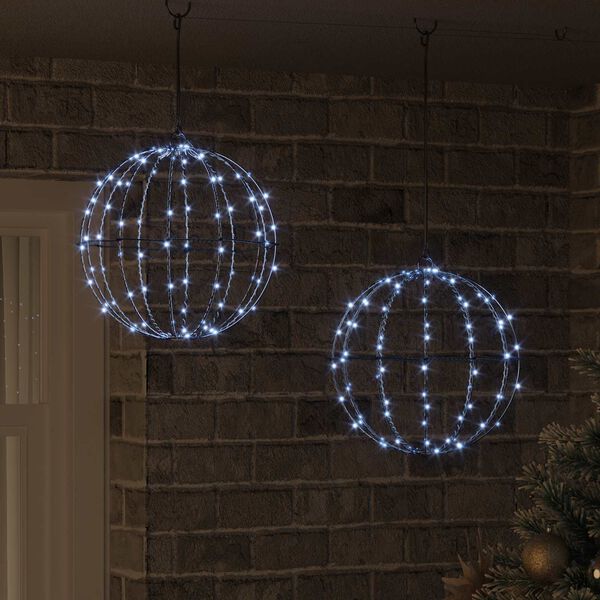 vidaXL Kule med 192 LED 2 pcs Kaldhvit 31,5 x 31,5 x 32 cm Metall