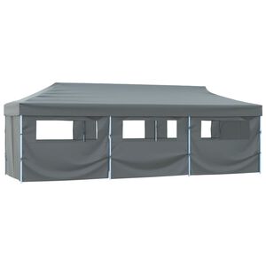vidaXL Sammenleggbart festtelt popup med 8 sidevegger 870x291x315 cm antrasitt