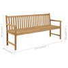 vidaXL Hagebenk 175 cm heltre teak