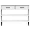 vidaXL Konsollbord med metallben hvit heltre furu OSLO