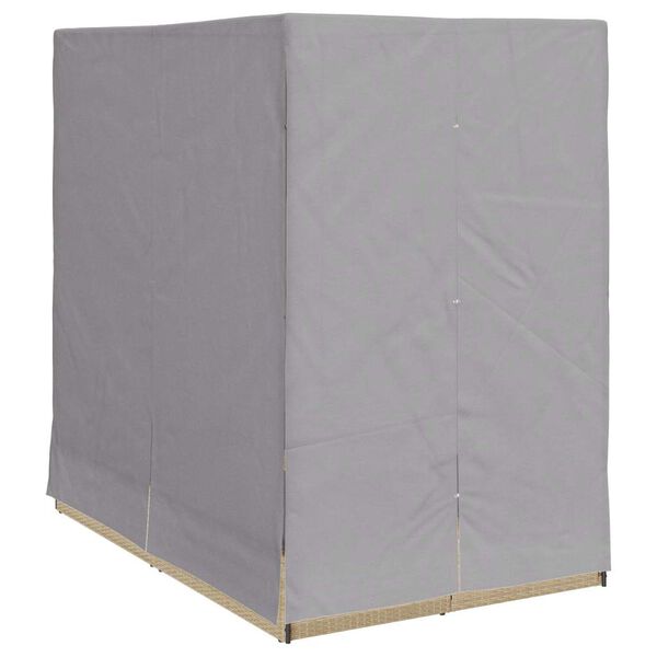 vidaXL Dobbel Solseng med Tak Beige 205 x 129 x 200 cm PE rattan