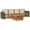 vidaXL Utend&oslash;rs sofa-sett 5 pcs Naturlig Solid akasietre