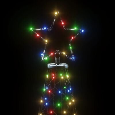 vidaXL Juletre med metallstolpe 500 lysdioder fargerik 3 m