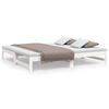 vidaXL Uttrekkbar dagseng hvit 90x190 cm heltre furu