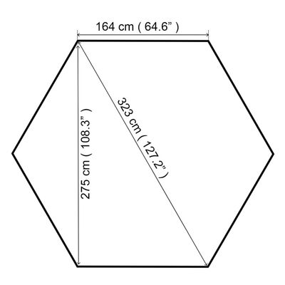 vidaXL Hagepaviljong lysthus heksagonal beige 323x265 cm