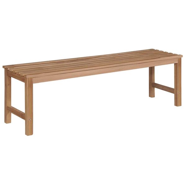 vidaXL Hagebenk med kremhvite pute 150 cm heltre teak