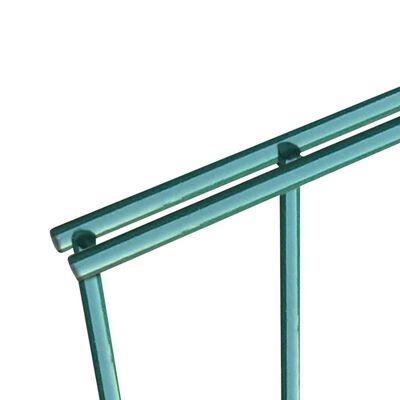 vidaXL Gjerdepanel med stolper pulverlakkert jern 6x1,6 m grønn