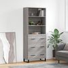 vidaXL Highboard gr&aring; sonoma 69,5x34x180 cm konstruert tre