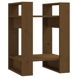 vidaXL Bokhylle/romdeler honningbrun 41x35x57 cm heltre furu