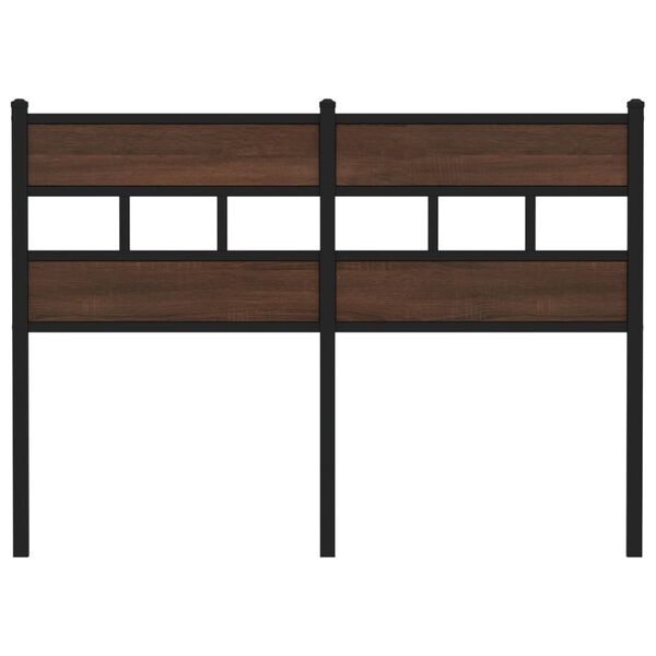 vidaXL Utskiftbar sengegavl brun eik 120 cm st&aring;l og konstruert tre