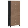 vidaXL Highboard VIKEN svart 80x40x190 cm heltre furu