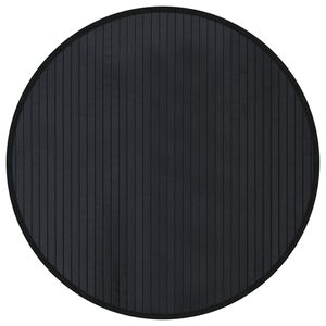 vidaXL Teppe rund svart 60 cm bambus