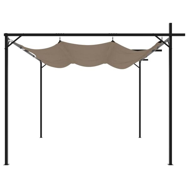 vidaXL Pergola med uttrekkbar tak gråbrun 295x292x230 cm