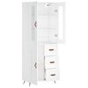 vidaXL Highboard hvit 69,5x34x180 cm konstruert tre