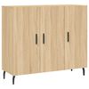 vidaXL Skjenk sonoma eik 90x34x80 cm konstruert tre
