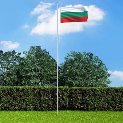 vidaXL Bulgarsk flagg og stang aluminium 4 m