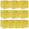 vidaXL Oppbevaringsbokser 10 stk gul 32x32x32 cm stoff