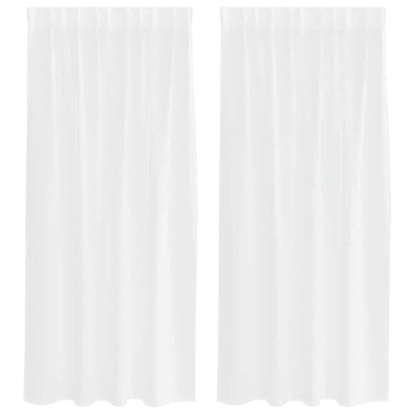 vidaXL Voile Gardin med gardiner 2 pcs Hvit 175 x 140 cm Polyester
