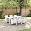vidaXL Hage Spisegruppe 7 pcs Hvit Polt rattan