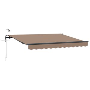 vidaXL Uttrekkbar markise Gr&aring;brun 400 &times; 300 cm Polyester