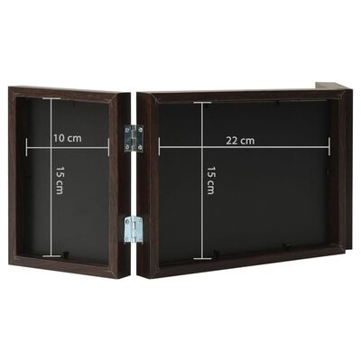 vidaXL Trefoldig fotorammekollage mørkebrun 22x15 cm+2x(10x15 cm)