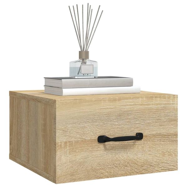 vidaXL Veggmontert nattbord sonoma eik 35x35x20 cm