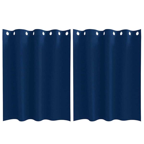 vidaXL Mørkleggende Gardiner med Ringer 2 pcs Mørkeblå 140 x 140 cm
