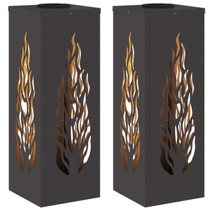vidaXL Solenergi LED stibelys 2 stk. Varmhvit 18 x 18 x 50 cm