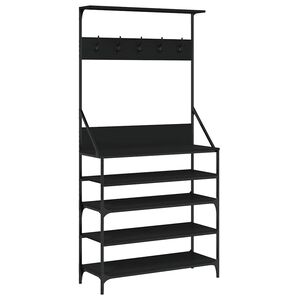 vidaXL Klesstativ med skooppbevaring svart 90x34x184 cm