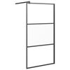 vidaXL Dusjskjermer Svart 100 x 195 cm Glass og Aluminium