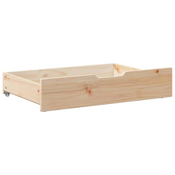 vidaXL Sengeskuffer med hjul 2 stk 80x55x17 cm heltre furu