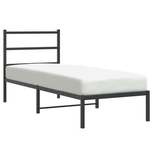 vidaXL Sengeramme i metall med hodegavl svart 75x190 cm