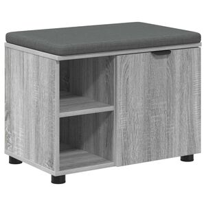 vidaXL Gangbenk Gr&aring; Sonoma 60 x 38 x 46 cm Konstruert treverk og stoff