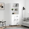 vidaXL Highboard hvit 69,5x34x180 cm konstruert tre