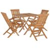 vidaXL Hagespisegruppe 5 deler heltre teak