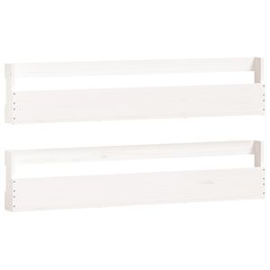 vidaXL Veggmonterte skohyller 2 stk hvit 110 x 9 x 23 cm heltre furu