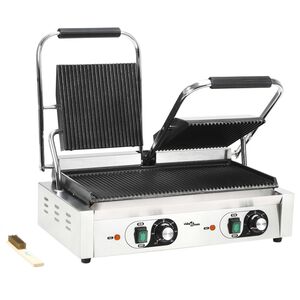 vidaXL Dobbel riflet paninigrill 3600 W 57x30,5x20 cm