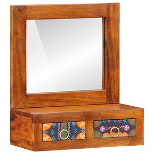 vidaXL Veggskap med skuff Brun 40 x 20 x 50 cm Massivt akasietre