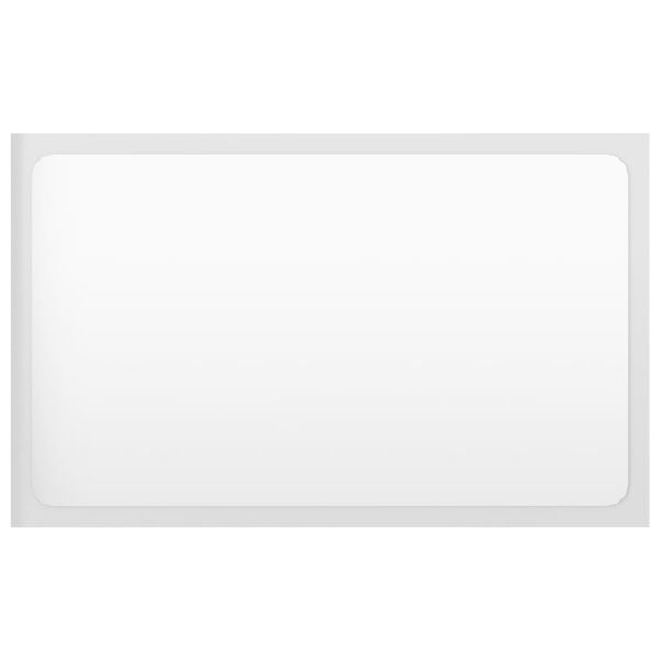 vidaXL Baderomsspeil h&oslash;yglans hvit 60x1,5x37 cm sponplate