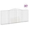 vidaXL Gabionkurver buede 7 stk 400x30x160/180 cm galvanisert jern