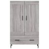 vidaXL Highboard gr&aring; sonoma 69,5x31x115 cm konstruert tre