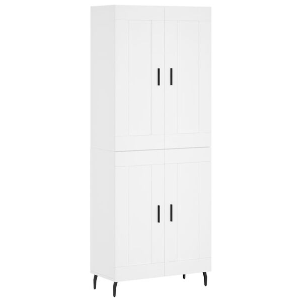 vidaXL Highboard hvit 69,5x34x180 cm konstruert tre