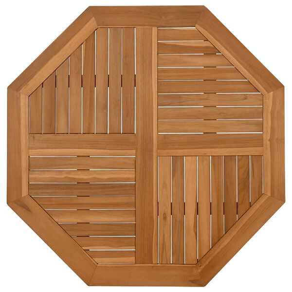 vidaXL Bordplate 90x90x2,5 cm åttekantet heltre teak
