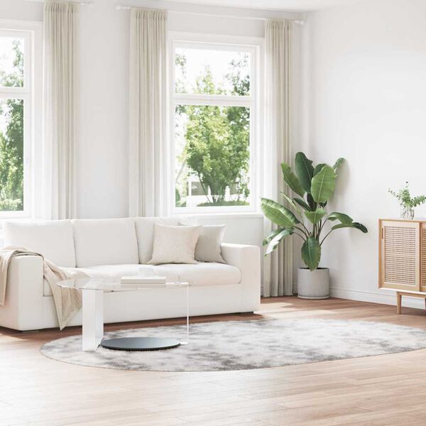 vidaXL Flossteppe med lang luv NAVARRA sølvgrå 300x200 cm polyester