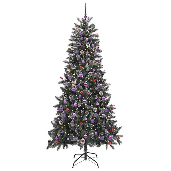 vidaXL Kunstig juletre med 300 LED gr&oslash;nn 240 cm PVC og plast og st&aring;l