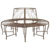 vidaXL Trebens 8-Antall seter &Oslash; 160 x 89 cm St&aring;l Antikk Brun Rund
