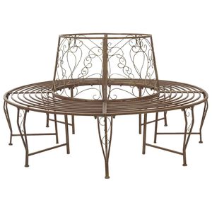 vidaXL Trebens 8-Antall seter &Oslash; 160 x 89 cm St&aring;l Antikk Brun Rund