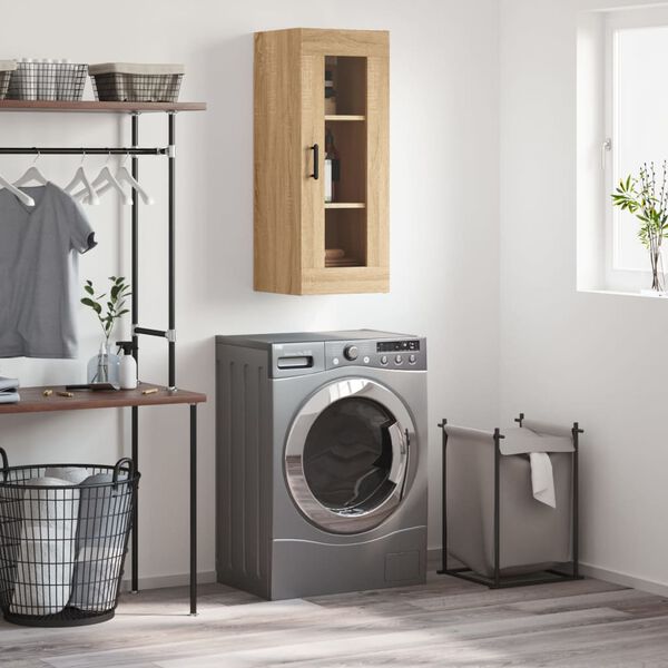 vidaXL Veggskap sonoma eik 34,5x34x90 cm