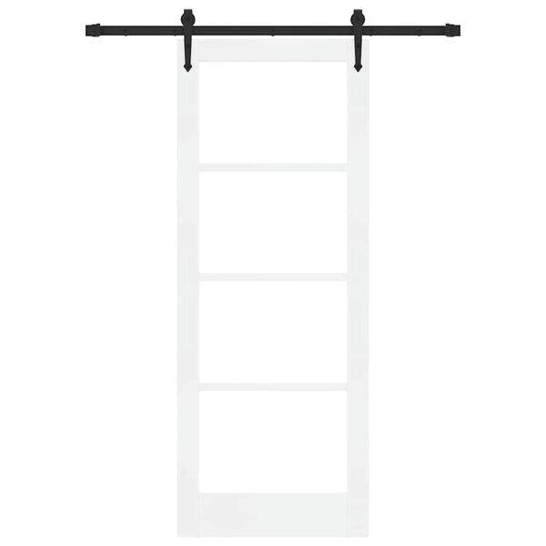 vidaXL Skyvedør ORKDAL Hvit 78 x 202 cm Massivt furutre og glass