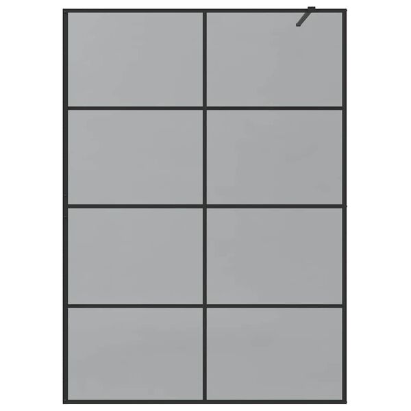 vidaXL Walk-in Dusjvegg Svart 140 x 195 cm herdet glass